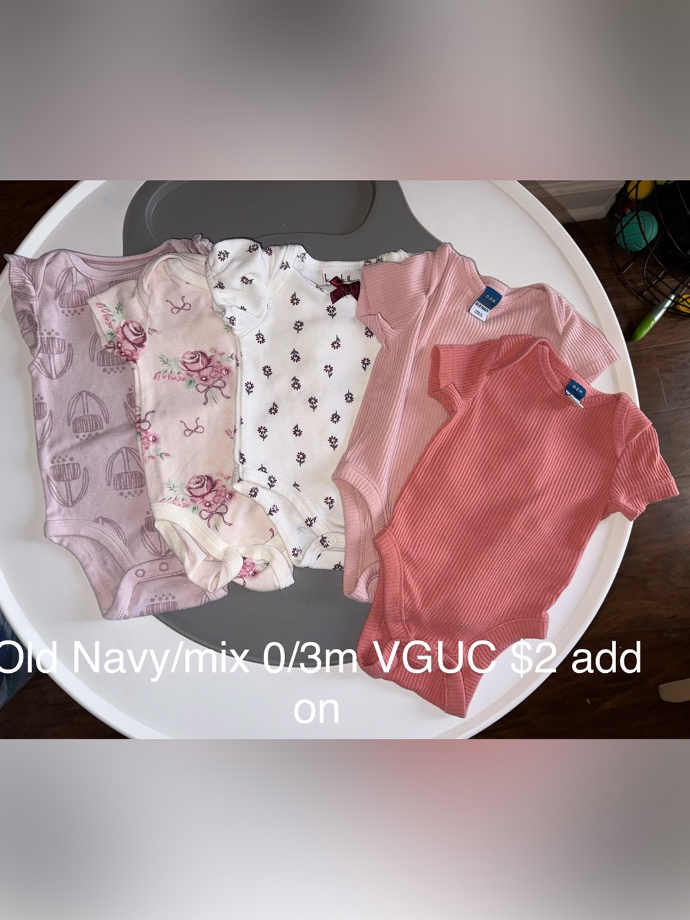 Old Navy Baby Girls Pink Mix Floral & Solid Bodysuits
